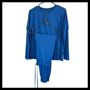 NWOT Unbranded Blue 2 Piece Lounge Set Long Sleeve Top and Joggers Small